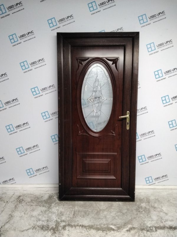 Used Rosewood Upvc Back Door 935mm x 1995mm 0202
