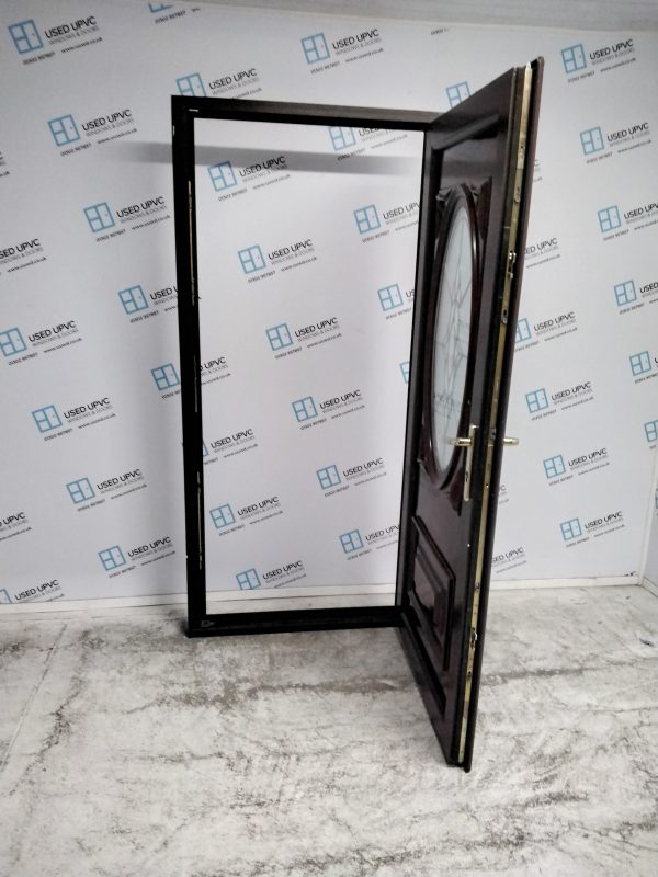 Used Rosewood Upvc Back Door 935mm x 1995mm 0202 - Image 3