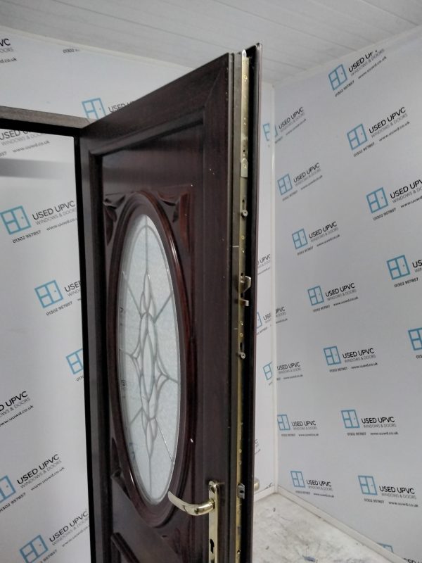 Used Rosewood Upvc Back Door 935mm x 1995mm 0202 - Image 4