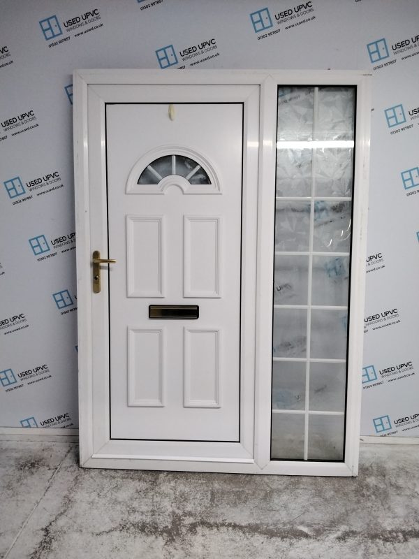 Used White Upvc Front Door And Side Panel 1470mm x 2055mm DS007