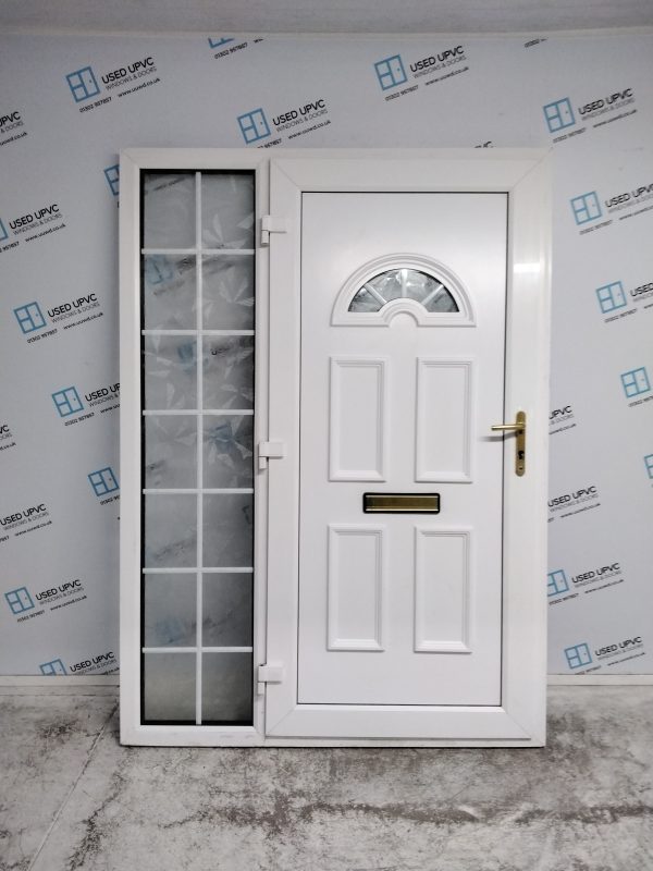 Used White Upvc Front Door And Side Panel 1470mm x 2055mm DS007 - Image 2