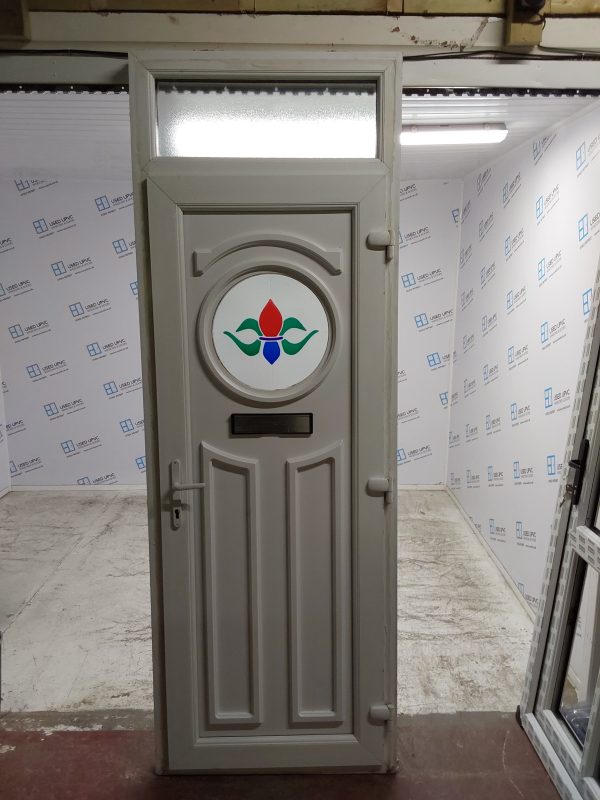 Used White Upvc Front Door And Toplight 850mm x 2420mm 0213 - Image 2