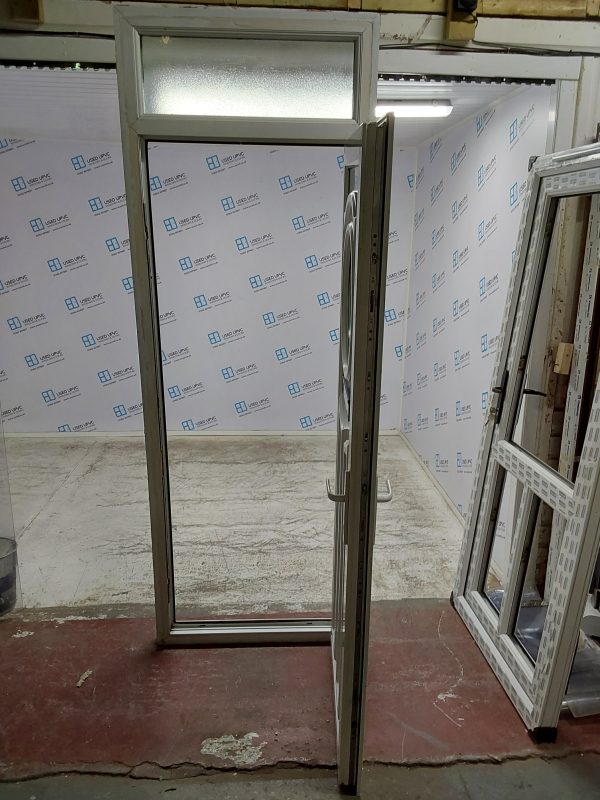 Used White Upvc Front Door And Toplight 850mm x 2420mm 0213 - Image 3