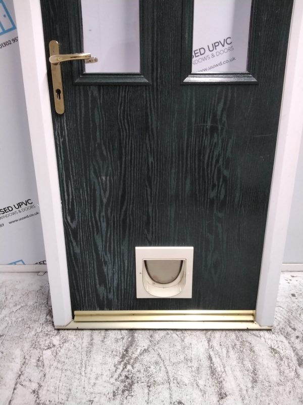 Used Dark Green Composite Back Door 890mm x 2070mm 0216 - Image 6