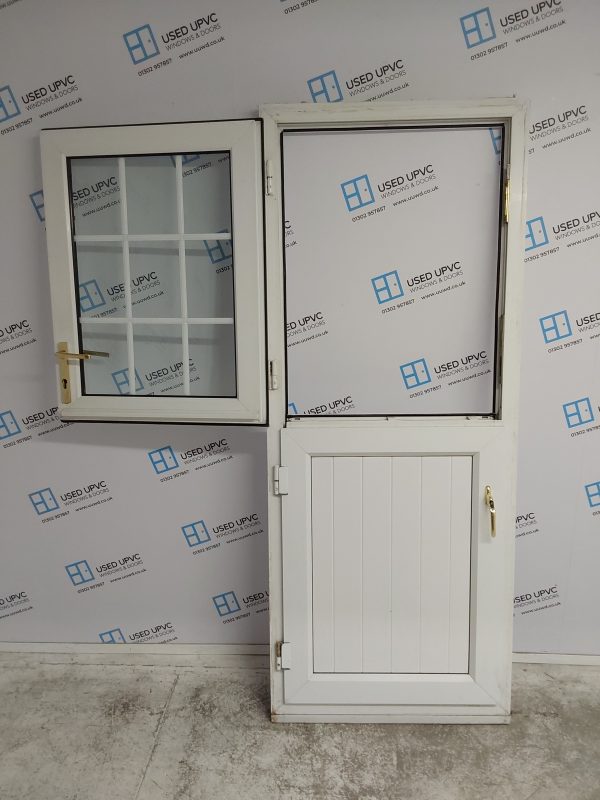 Used White Upvc Back Barn Door 840mm x 2085mm 0230 - Image 4