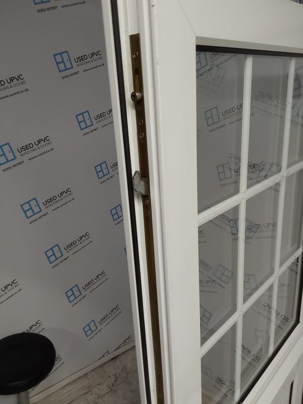 Used White Upvc Back Barn Door 840mm x 2085mm 0230 - Image 5