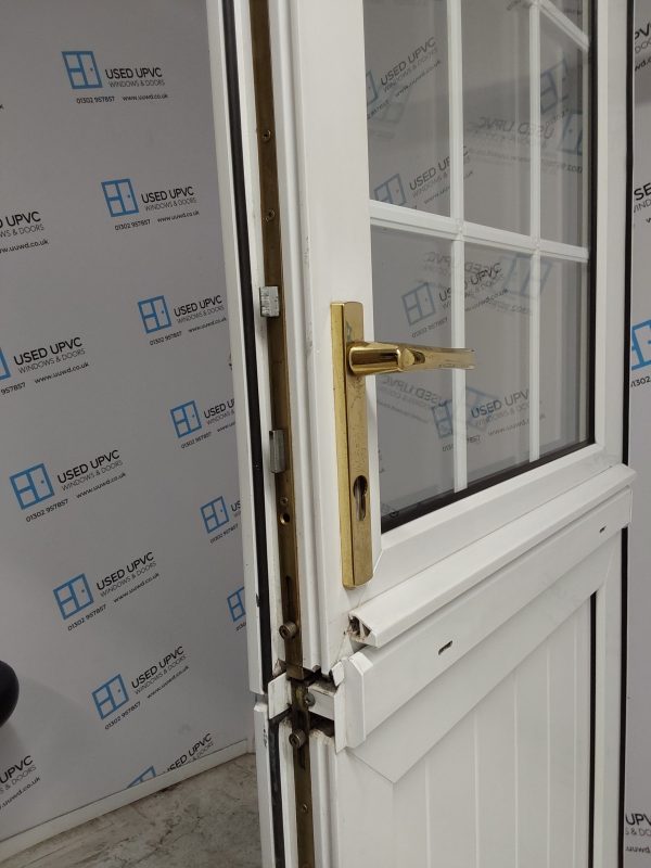 Used White Upvc Back Barn Door 840mm x 2085mm 0230 - Image 6