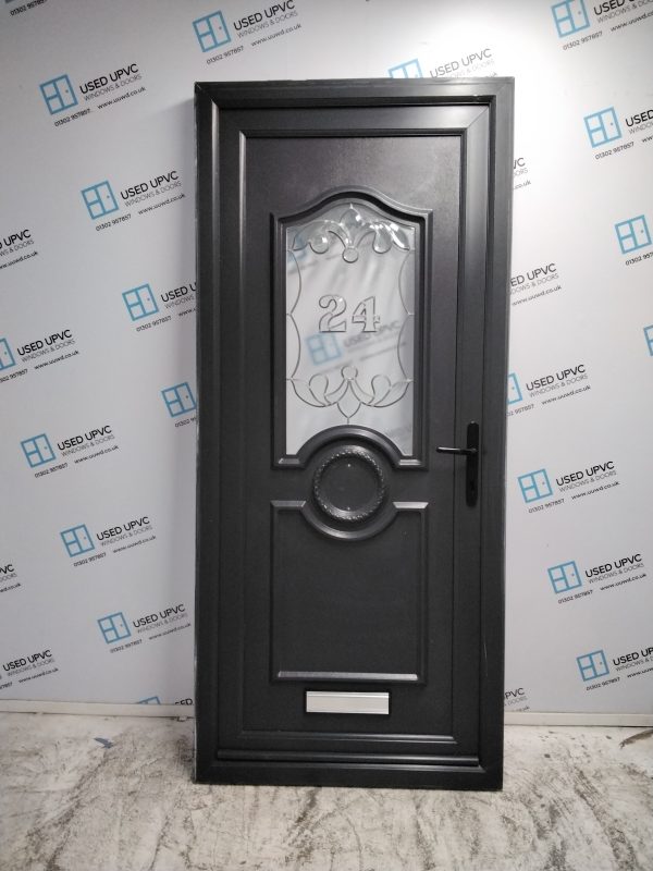 Used Anthracite Grey Upvc Front Door 920mm x 2060mm 0241