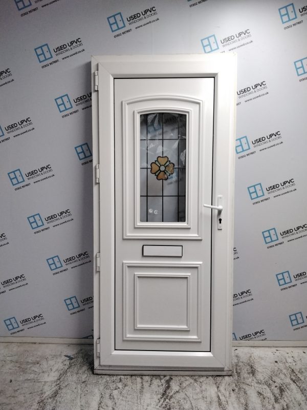 Used White Upvc Front Door 885mm x 2020mm 0003 - Image 2