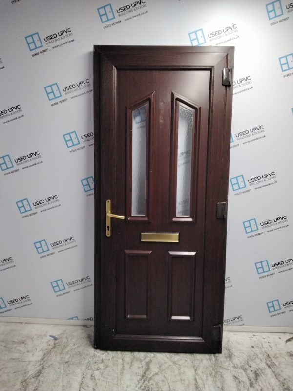 Used Rosewood Upvc Front Door 880mm x 2020mm 0022 - Image 2