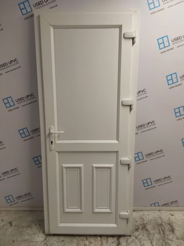 Used White Upvc Back Door 845mm x 2030mm (reduce to 830mm) 0269 - Image 2