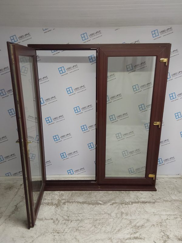 Used Woodgrain Upvc French Doors 1795mm x 2100mm (reduce to 1755mm) EA5 - Image 3