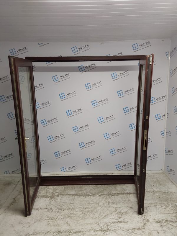 Used Woodgrain Upvc French Doors 1795mm x 2100mm (reduce to 1755mm) EA5 - Image 4