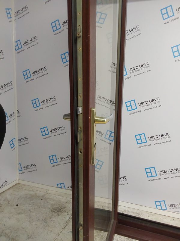 Used Woodgrain Upvc French Doors 1795mm x 2100mm (reduce to 1755mm) EA5 - Image 6