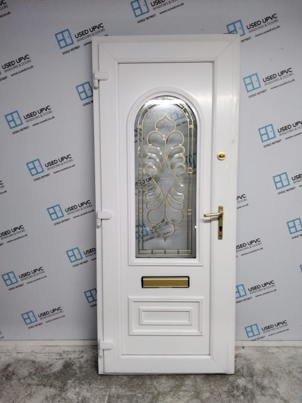 Used White Upvc Front Door 880mm x 2110mm 0011 - Image 2