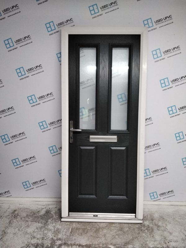 Used Anthracite Grey Composite Front Door 905mm x 2110mm 0102