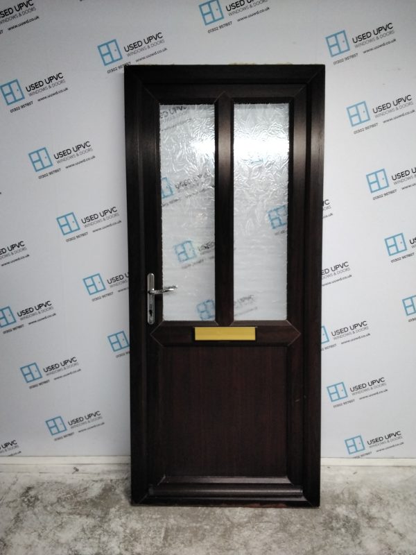 Used Rosewood Upvc Front Door 900mm x 2045mm 0306