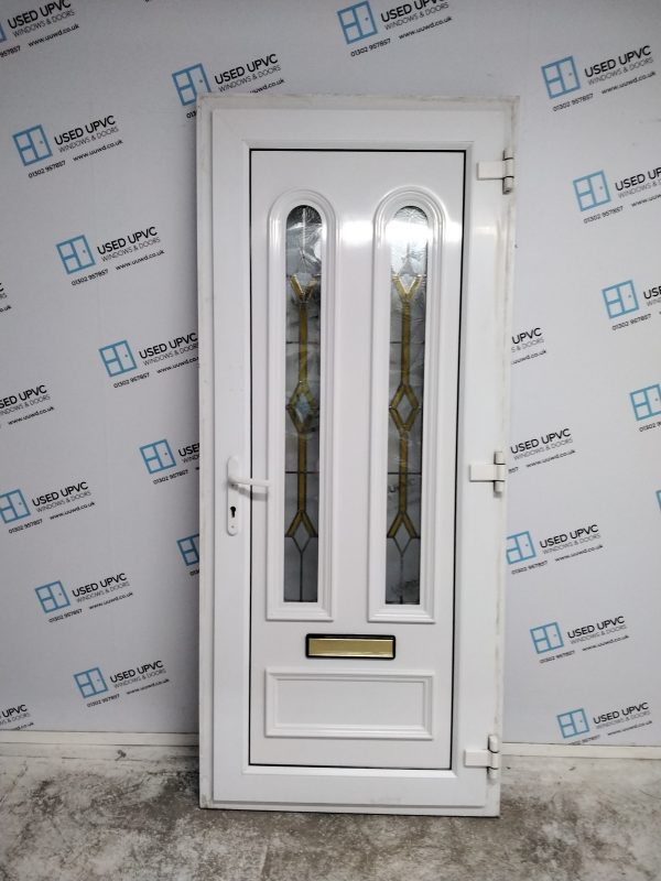 Used White Upvc Front Door 900mm x 2085mm 0011 - Image 2