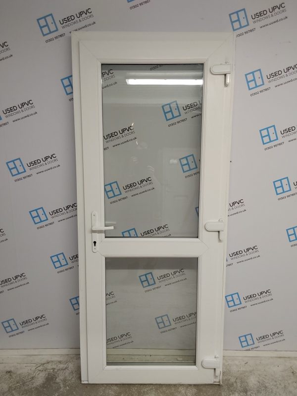 Used White Upvc Back Door 880mm x 2075mm (reduce to 865mm) 0026 - Image 2