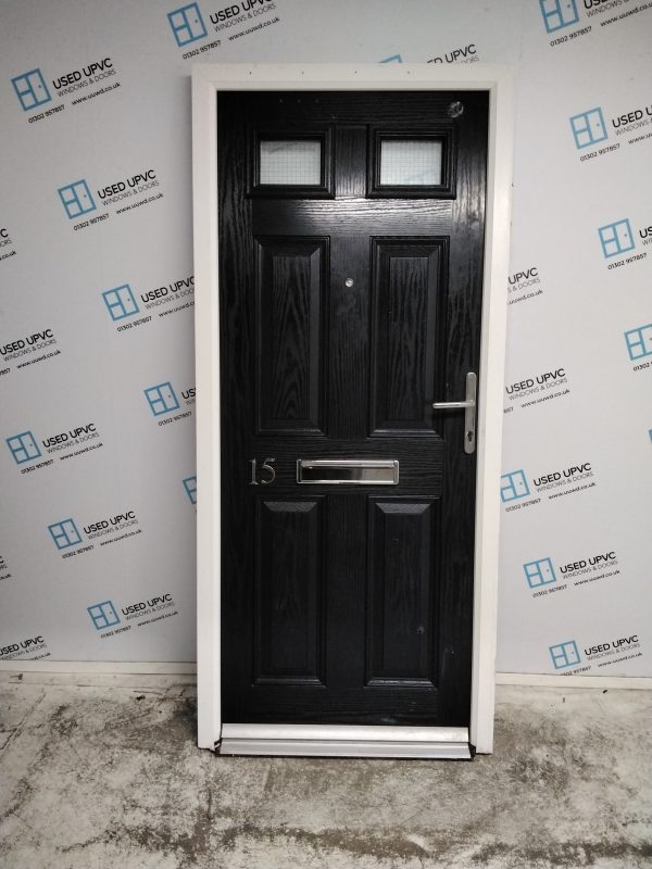Used Dark Blue Composite Front Door 900mm x 2010mm 0356
