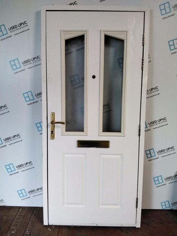 Used Red Composite Front Door 965mm x 2090mm 0360 - Image 2