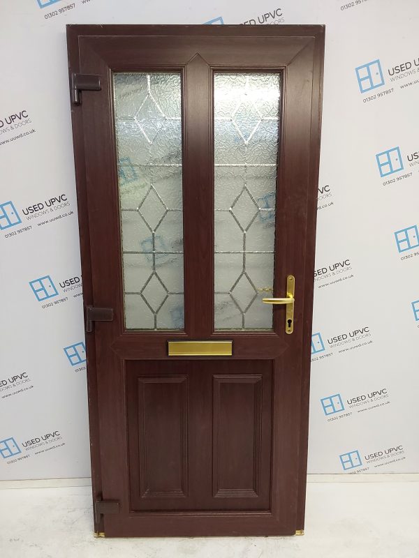 Used Rosewood Upvc Front Door 895mm x 2005mm 0162 - Image 2