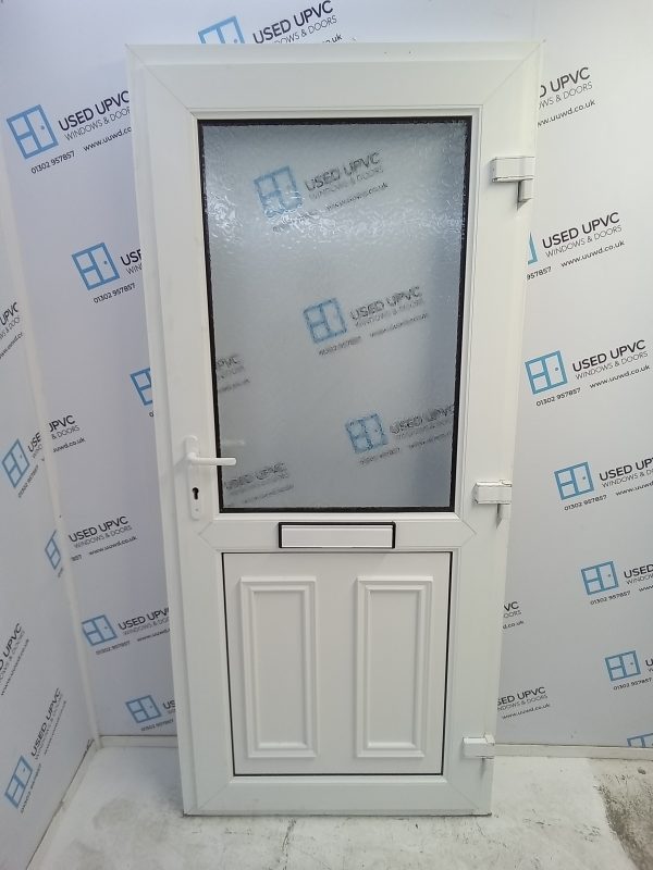 Used White Upvc Front Door 905mm x 2045mm 0422 - Image 2