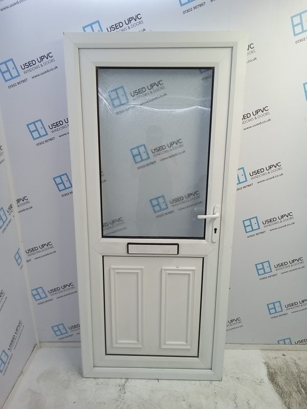 Used White Upvc Front Door 905mm x 2045mm 0422