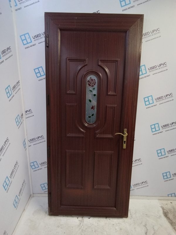 Used Woodgrain Upvc Back Door 900mm x 2090mm 0442 - Image 2