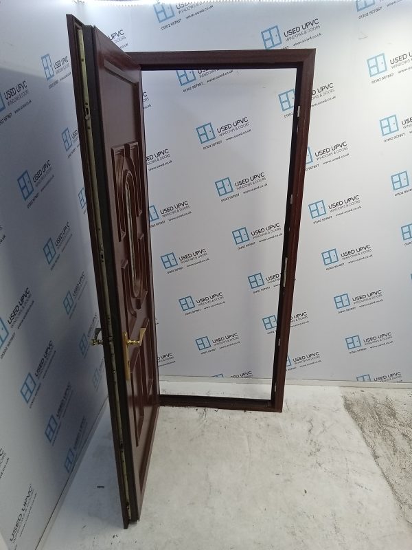 Used Woodgrain Upvc Back Door 900mm x 2090mm 0442 - Image 3