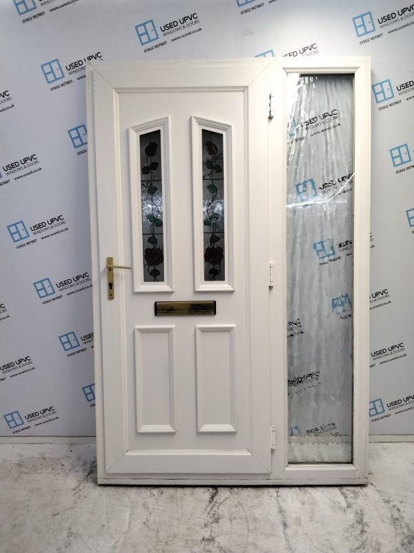 Used White Upvc Front Door And Side Panel 1360mm x 2090mm DS028 - Image 2