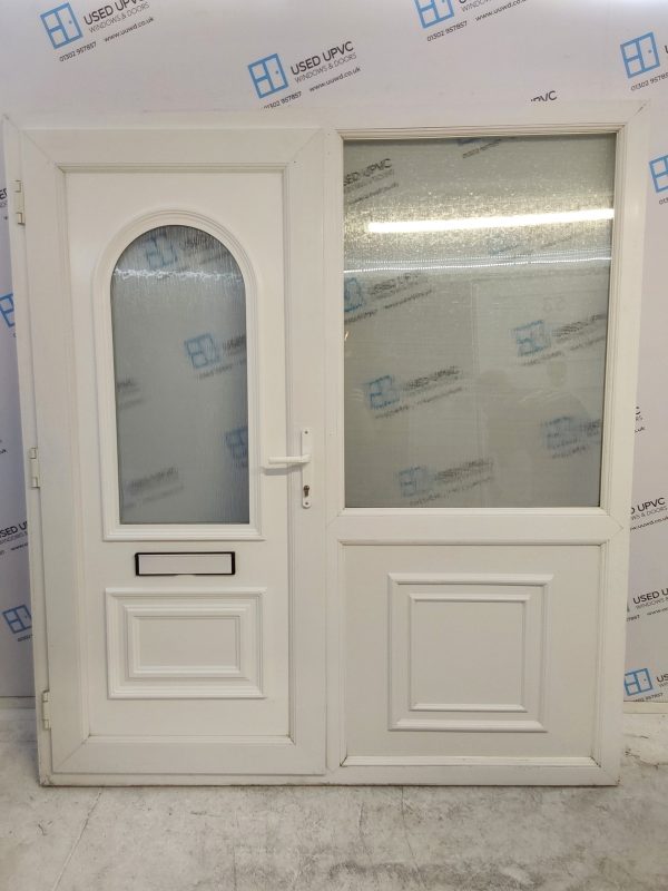 Used White Upvc Front Door And Side Panel 1830mm x 2045mm DS018 - Image 2