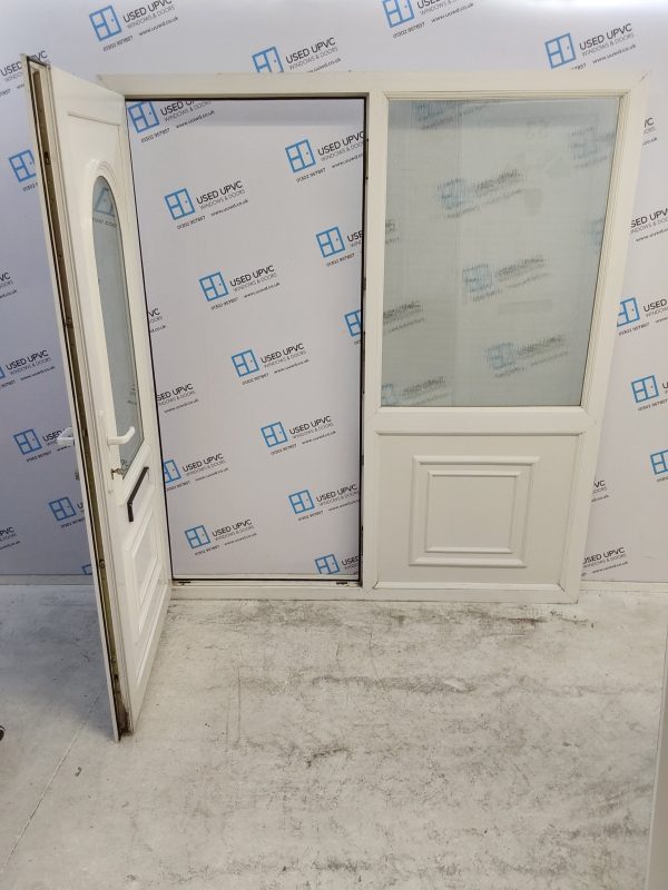 Used White Upvc Front Door And Side Panel 1830mm x 2045mm DS018 - Image 3