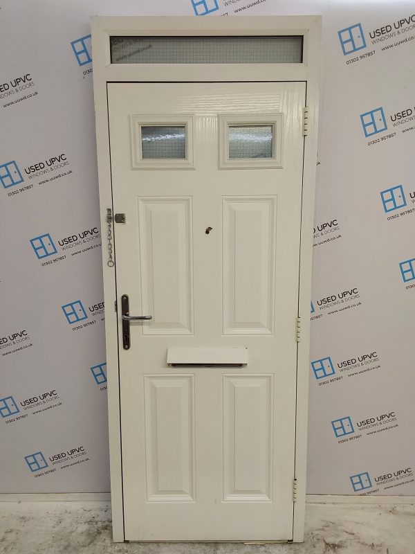 Used White Composite Front Door And Toplight 870mm x 2220mm 0515 - Image 2