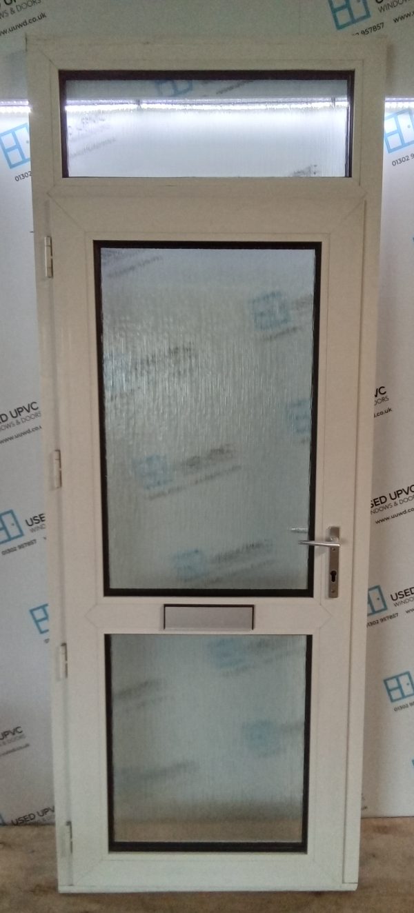 Used White Upvc Front Door with Toplight 910mm x 2420mm 0520 - Image 2