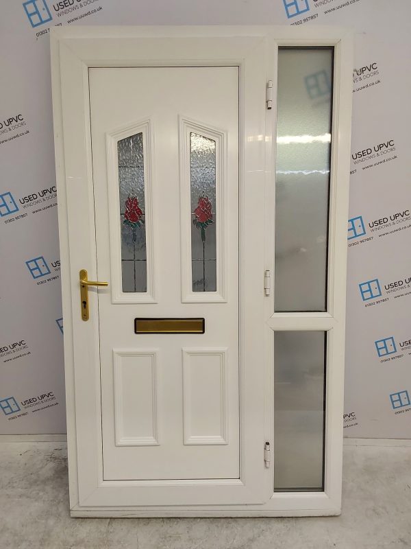 Used White Upvc Front Door And Side Panel 1210mm x 2075mm DS021 - Image 2