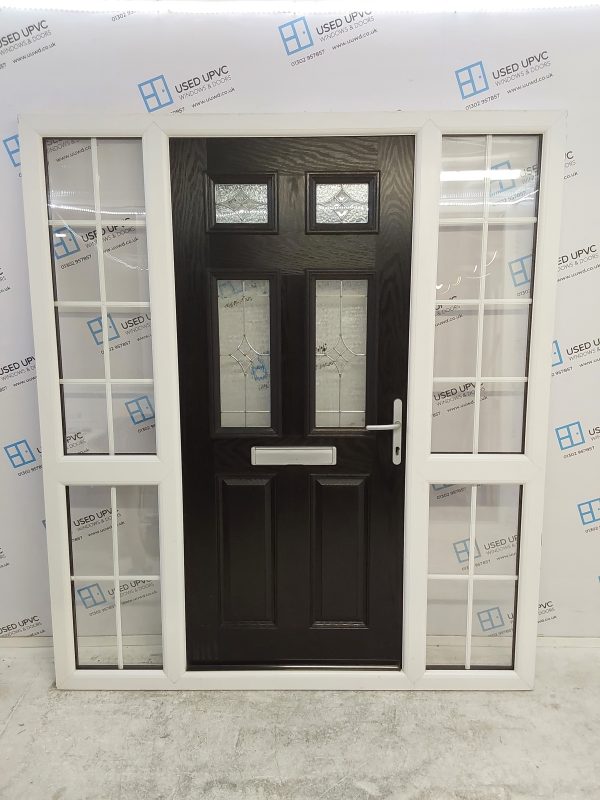 Used Black Composite Front Door And Side Panels 1790mm x 2050mm DS006