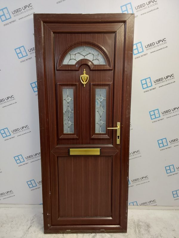 Used Woodgrain Upvc Front Door 830mm x 2050mm 0021