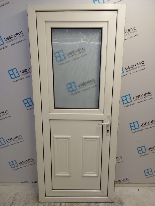 Used White Upvc Stable Back Door 840mm x 2055mm 0544