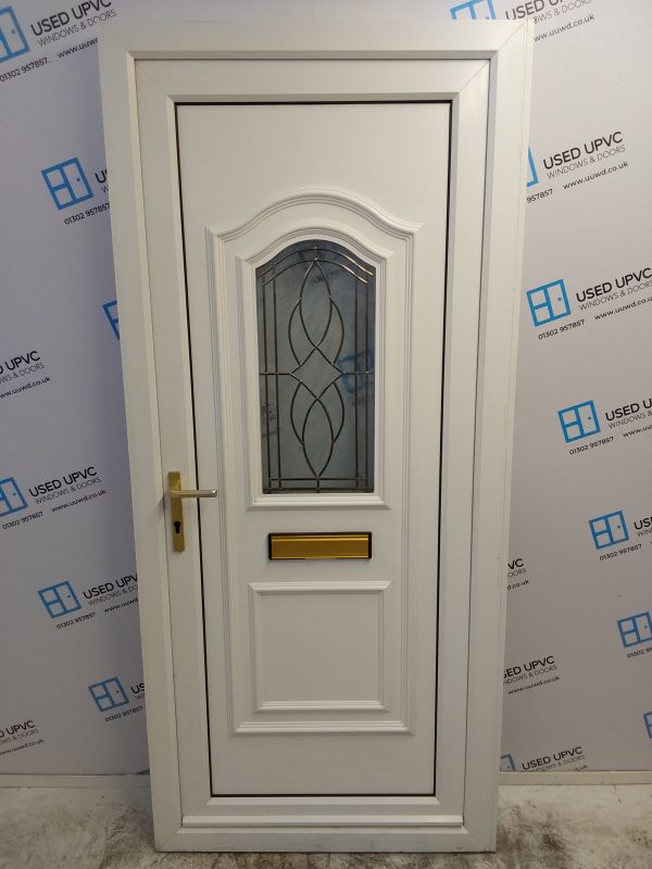 Used White Upvc Front Door 925mm x 2060mm (reduce to 910mm) 0546