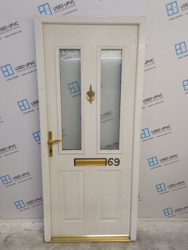 Used White Composite Front Door 905mm x 2080mm 0674
