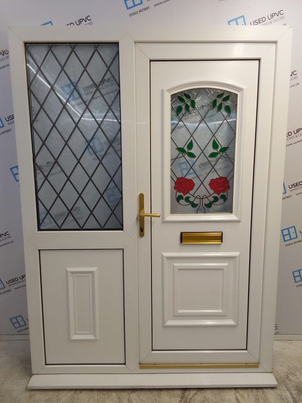 Used White Upvc Front Door And Side Panel 1525mm x 2080mm DS010