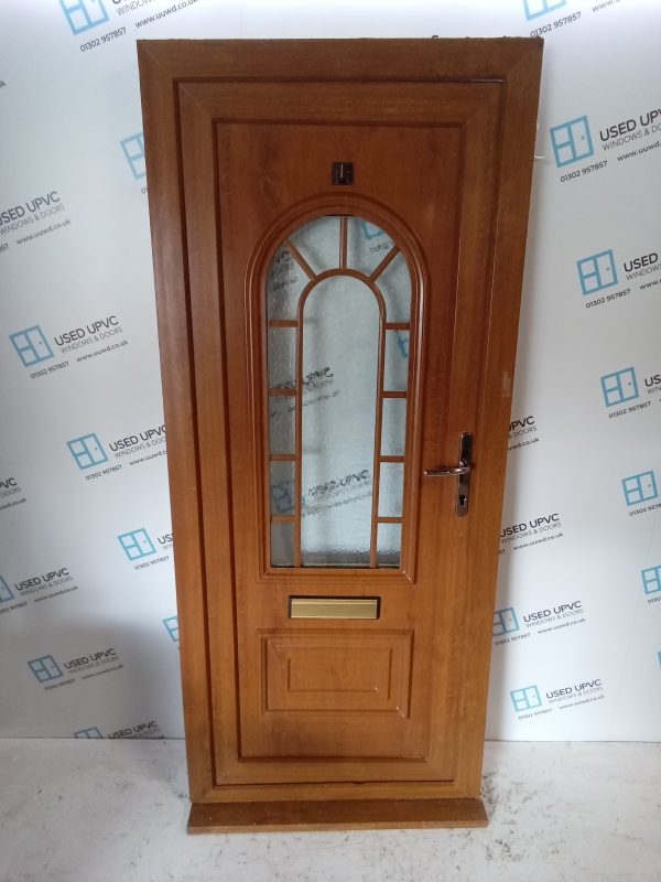 Used Oak Upvc Front Door 900mm x 2100mm 0500