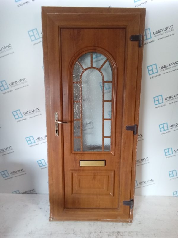 Used Oak Upvc Front Door 900mm x 2100mm 0500 - Image 2