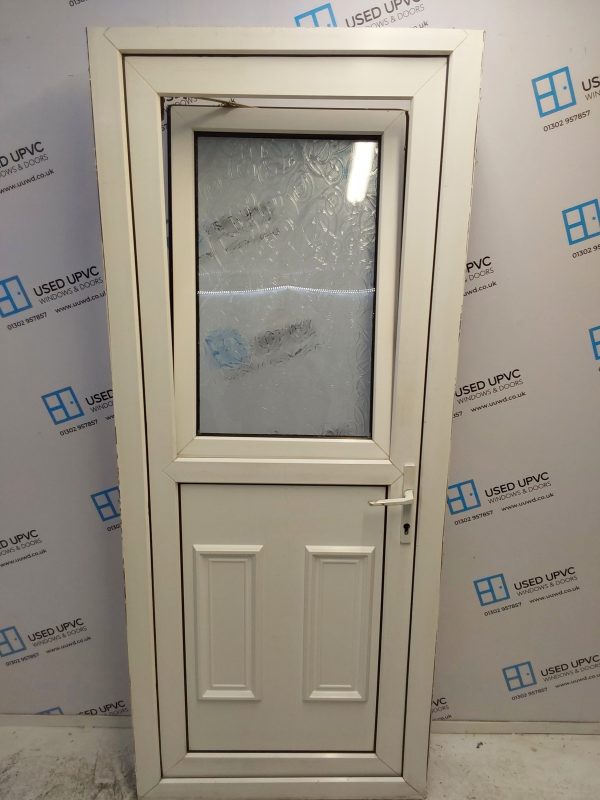 Used White Upvc Stable Back Door 840mm x 2055mm 0544 - Image 3