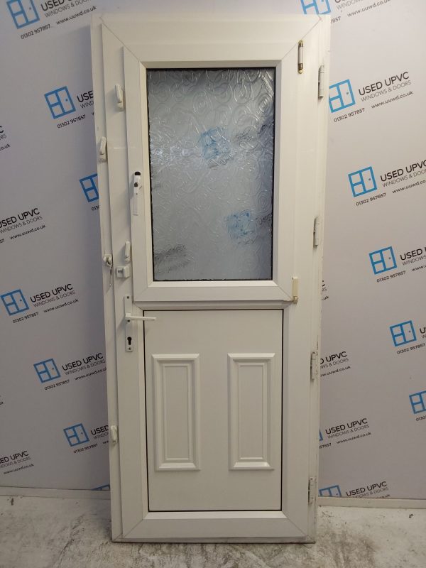 Used White Upvc Stable Back Door 840mm x 2055mm 0544 - Image 2