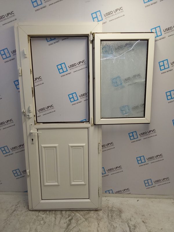 Used White Upvc Stable Back Door 840mm x 2055mm 0544 - Image 7