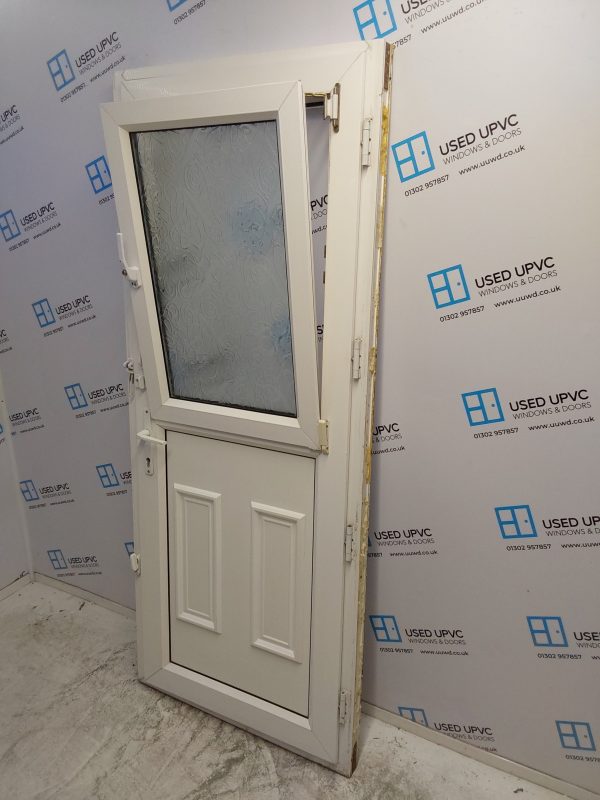 Used White Upvc Stable Back Door 840mm x 2055mm 0544 - Image 5