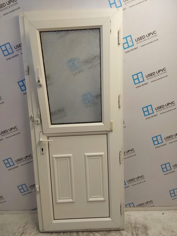 Used White Upvc Stable Back Door 840mm x 2055mm 0544 - Image 6