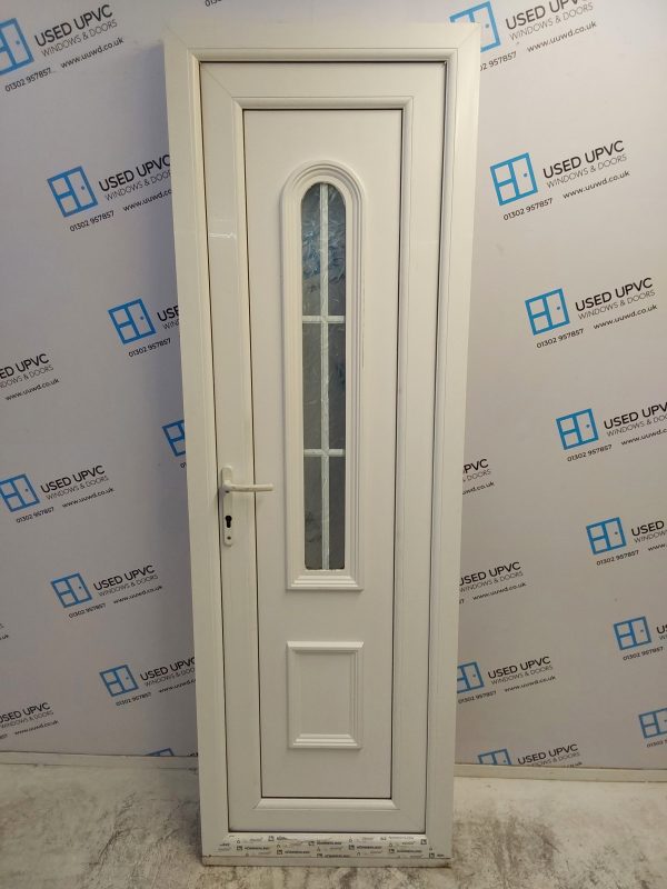 Used White Upvc Back Door 675mm x 2090mm (outwards opening) 0258 - Image 2